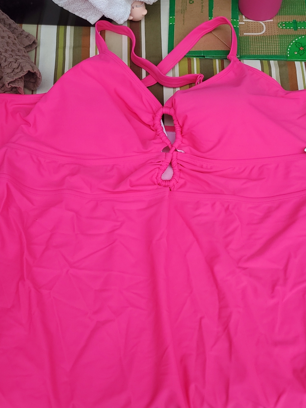 NWT Torrid Pink Tankini Top 5x